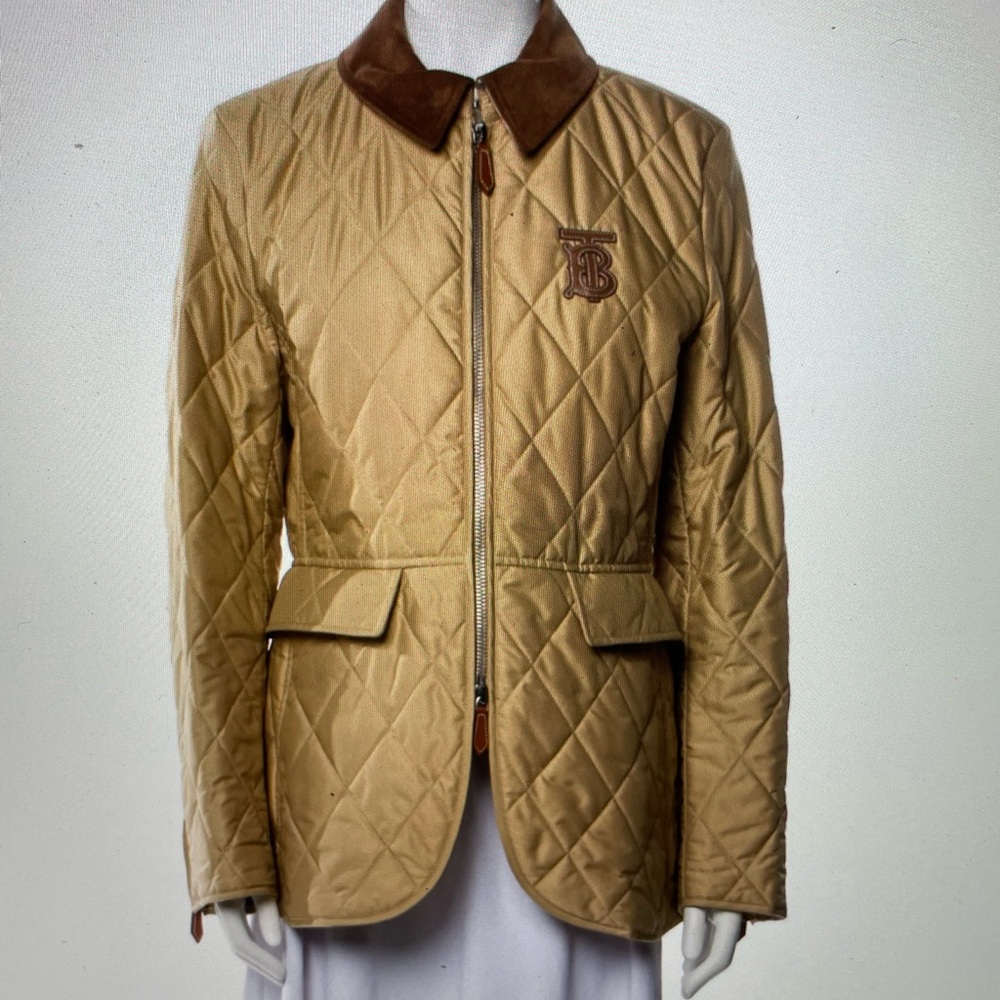 Burberry Tan and Brown Utility Jacket with Quilted Design